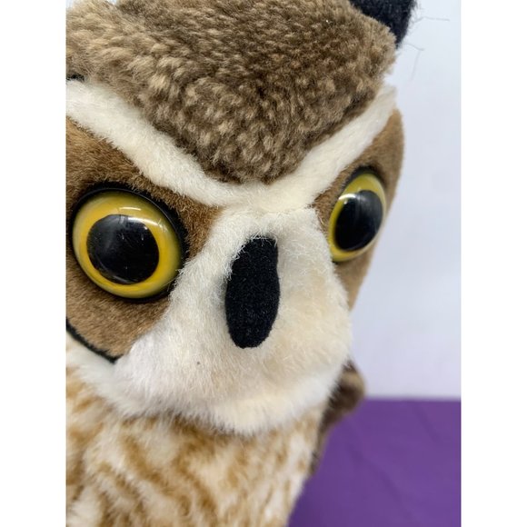 2007 KNM International Toys Horned Owl Scratched Plastic Eyes, 12 Inch - Picture 3 of 13